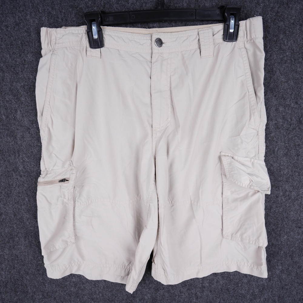 Columbia Cargo Shorts Men 36 Tan Excellent Lightweight Ripstop Hiking Outdoor